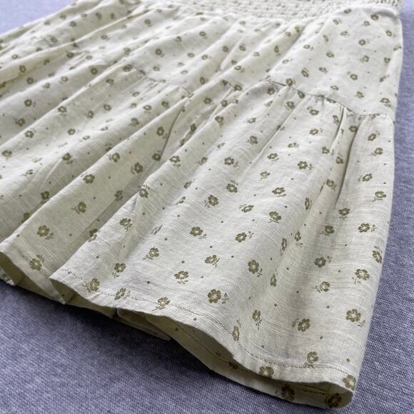 NWOT BP Nordstrom Green Disty Floral Tiered Cotton Skirt Fairy Soft Grunge Boho - Picture 7 of 10